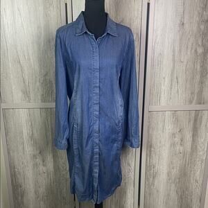 Chico's Light Wanderlust Wash Denim Shirt Dress Women's 3